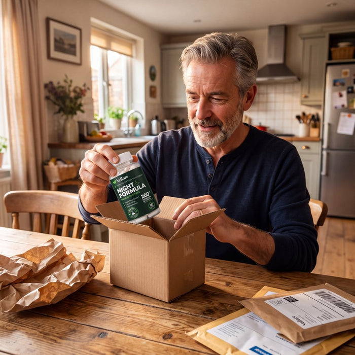 Unboxing Night Formula at the dining table